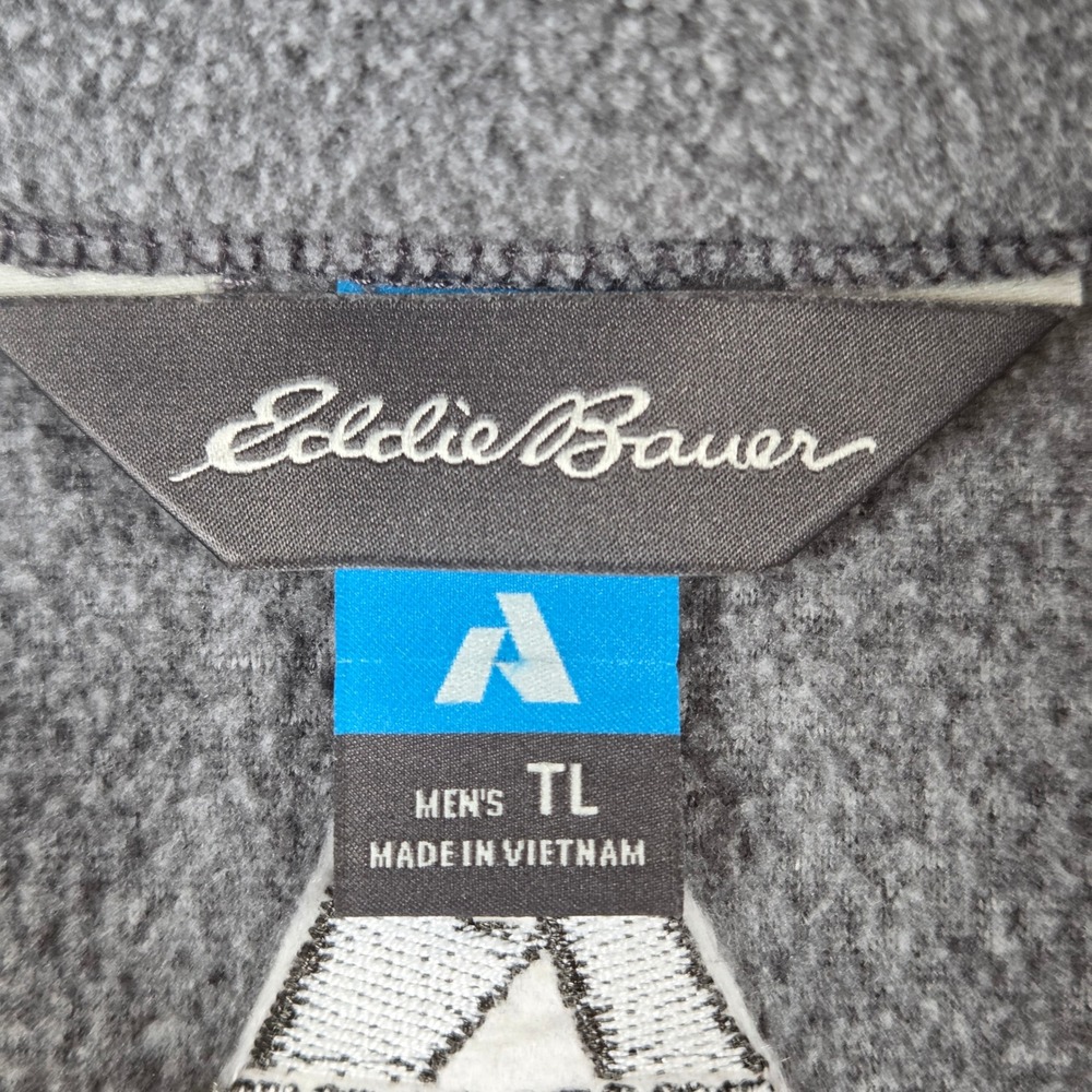 Eddie Bauer Mens Full Zip Fleece Vest Gray Size L Tall Gorpcore Outdoors Utility - Picture 4 of 9